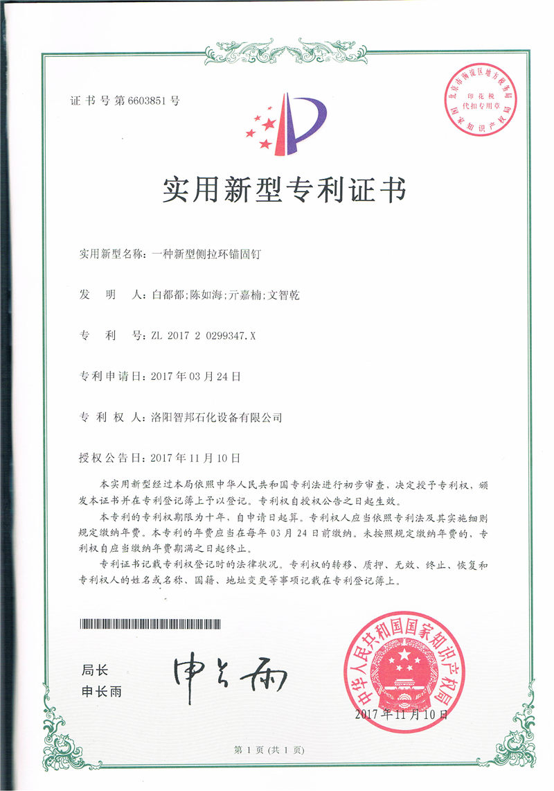 一種新型側拉環錨固釘
